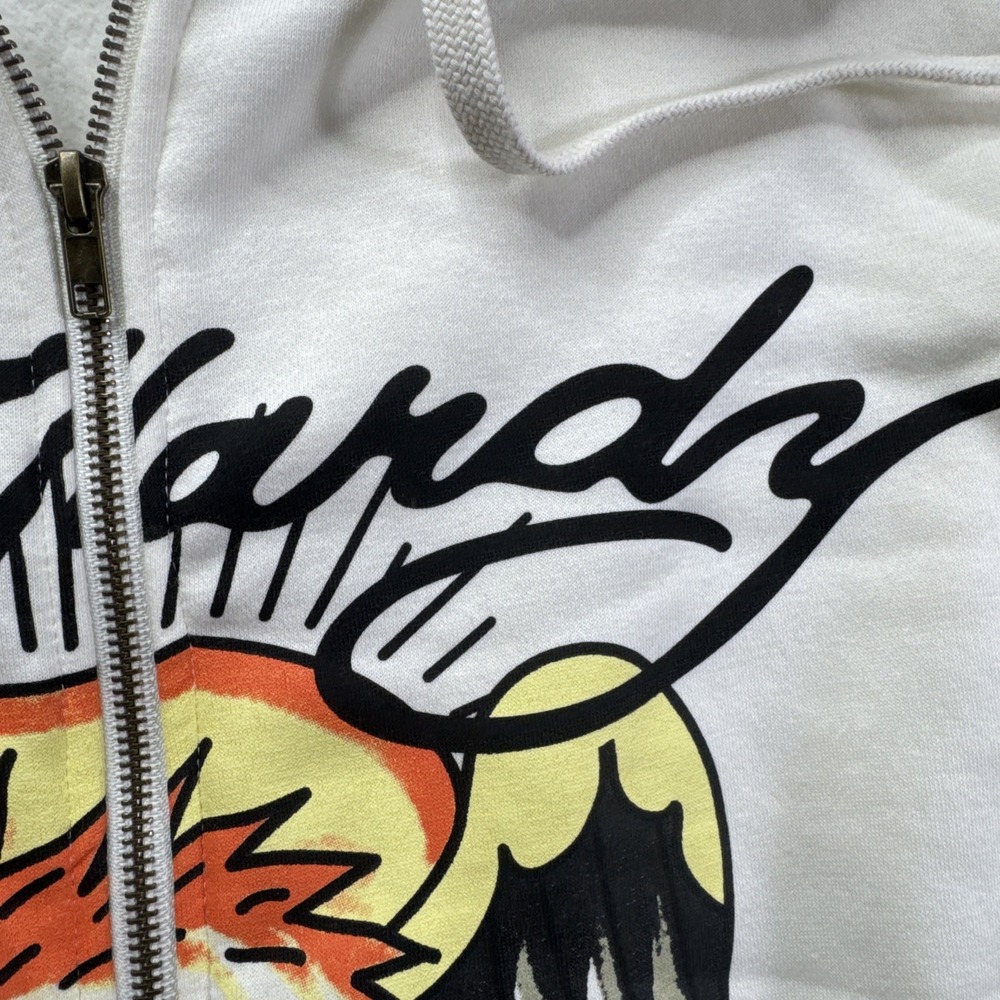 Ed Hardy Eagle Graphic Full Zip Hoodie Ivory Mens Size L NWT Tattoo art - Picture 4 of 16
